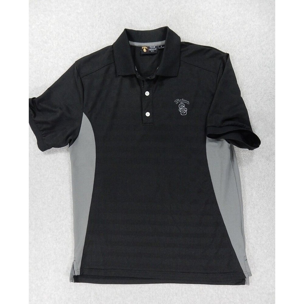 USC Trojans TEAM TROJAN Stadium Short‎ Sleeve Polo Shirt (Men's Small) Black
